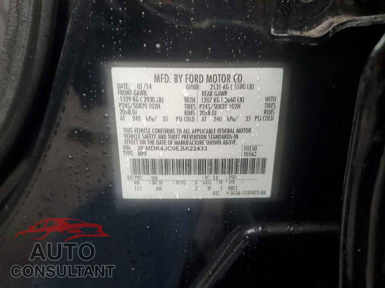 FORD EDGE 2014 - 2FMDK4JC0EBA22433