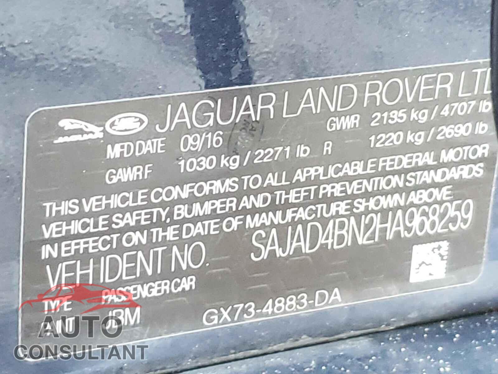 JAGUAR XE 2017 - SAJAD4BN2HA968259