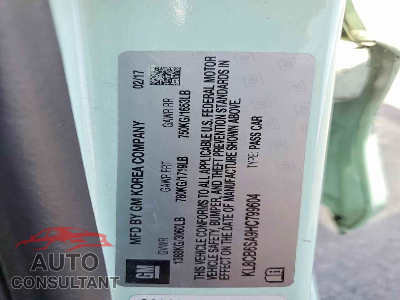 CHEVROLET SPARK 2017 - KL8CB6SA9HC799604