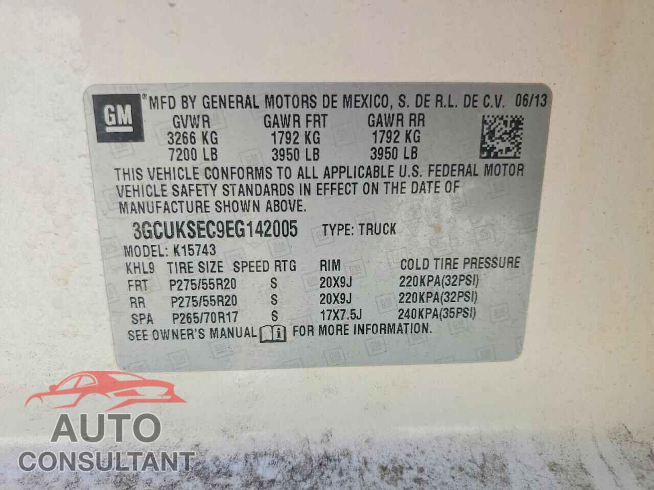 CHEVROLET SILVERADO 2014 - 3GCUKSEC9EG142005