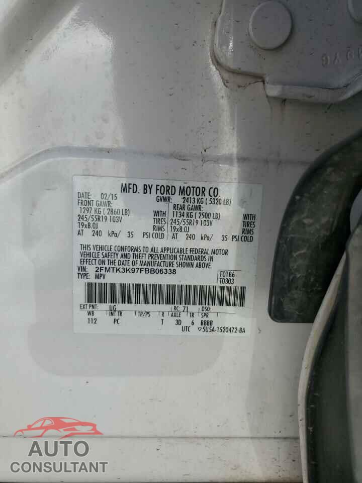 FORD EDGE 2015 - 2FMTK3K97FBB06338