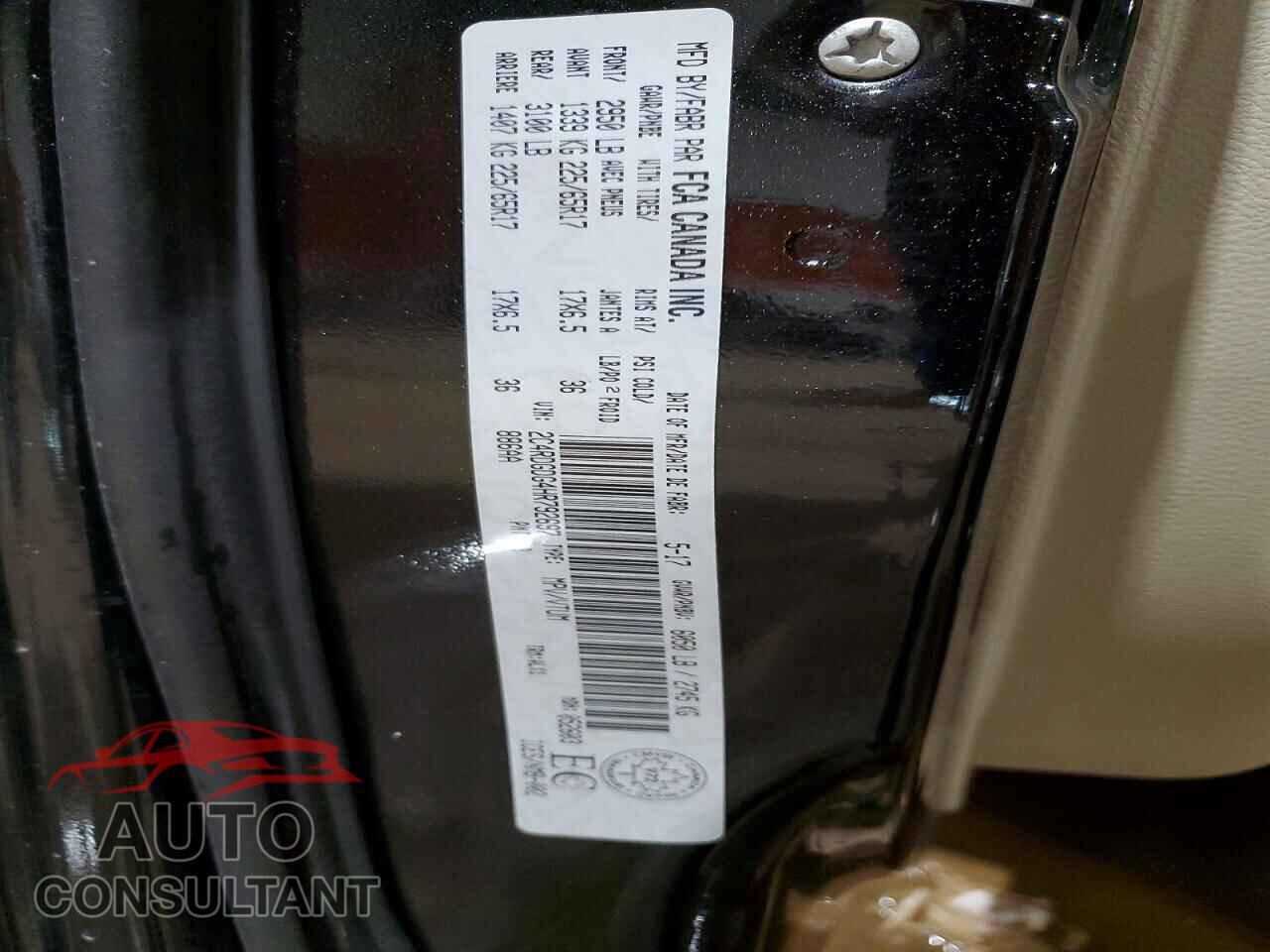 DODGE CARAVAN 2017 - 2C4RDGDG4HR792697