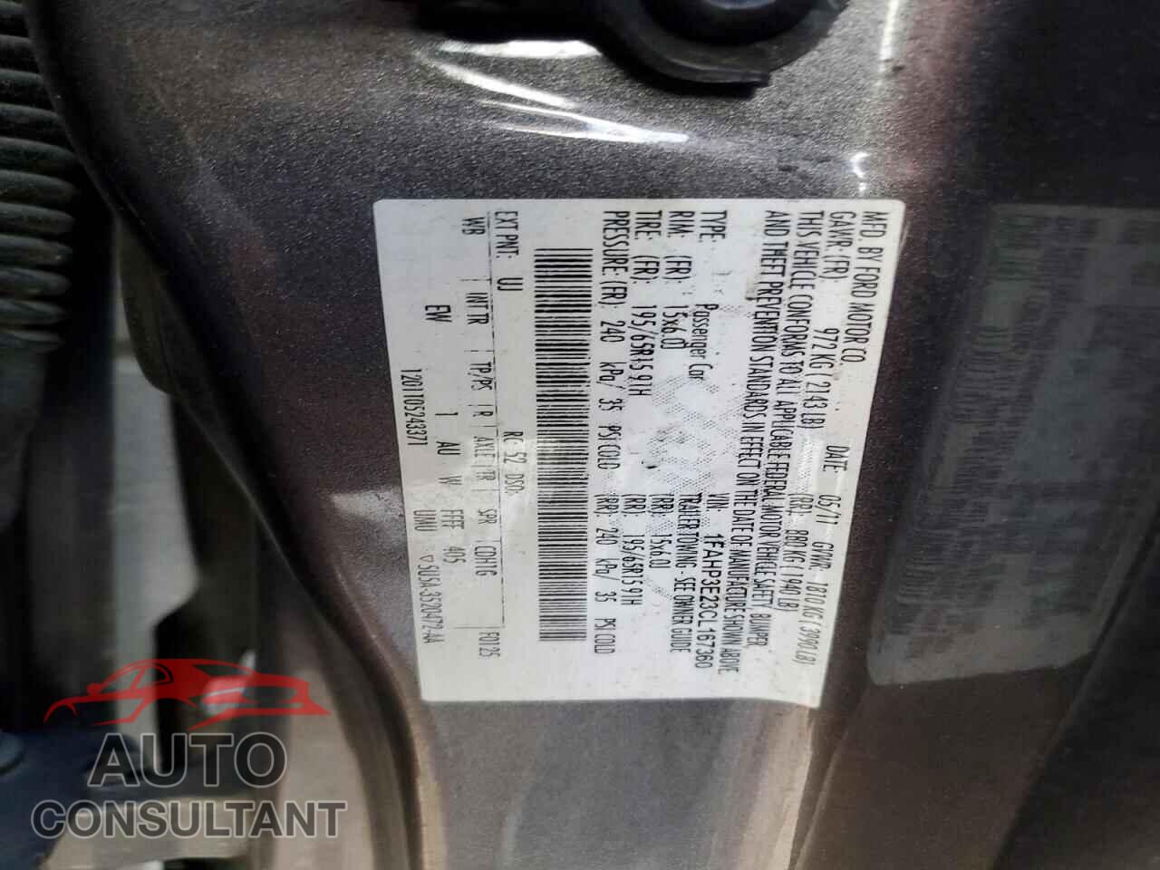 FORD FOCUS 2012 - 1FAHP3E23CL167360