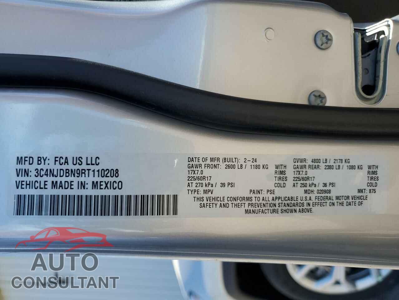 JEEP COMPASS 2024 - 3C4NJDBN9RT110208