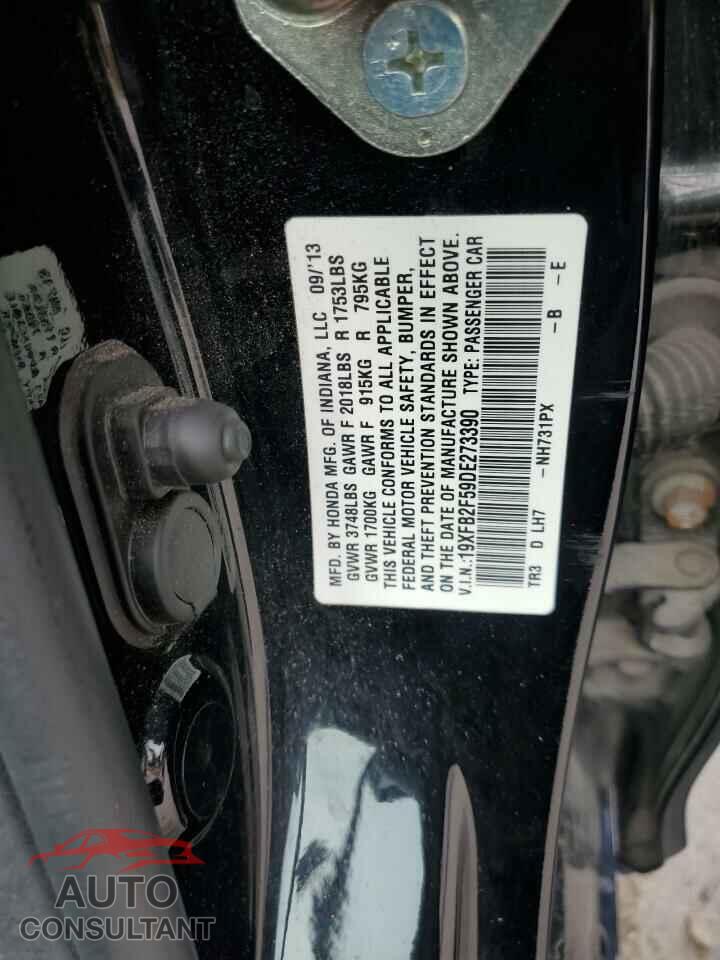HONDA CIVIC 2013 - 19XFB2F59DE273390