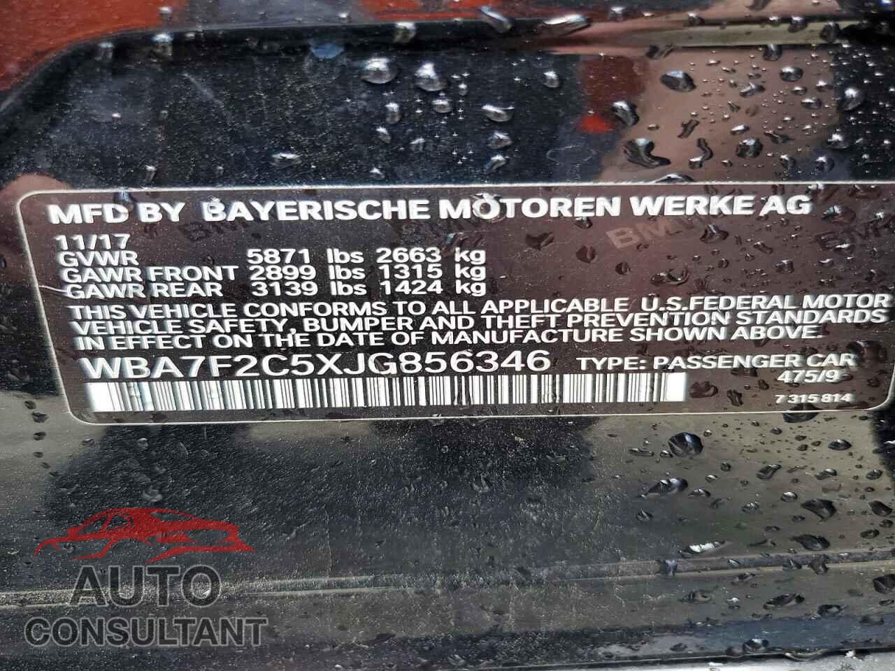 BMW 7 SERIES 2018 - WBA7F2C5XJG856346