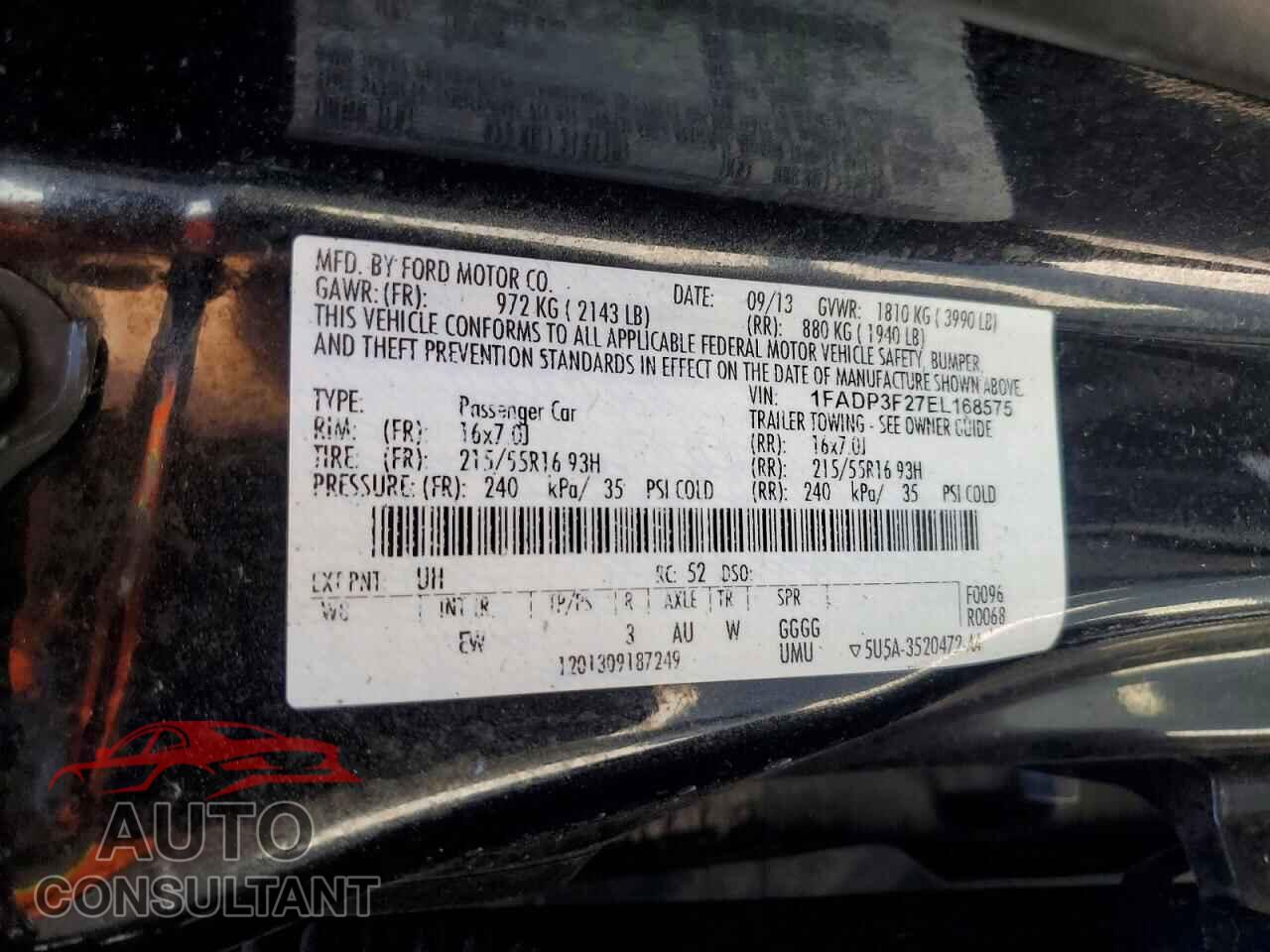 FORD FOCUS 2014 - 1FADP3F27EL168575