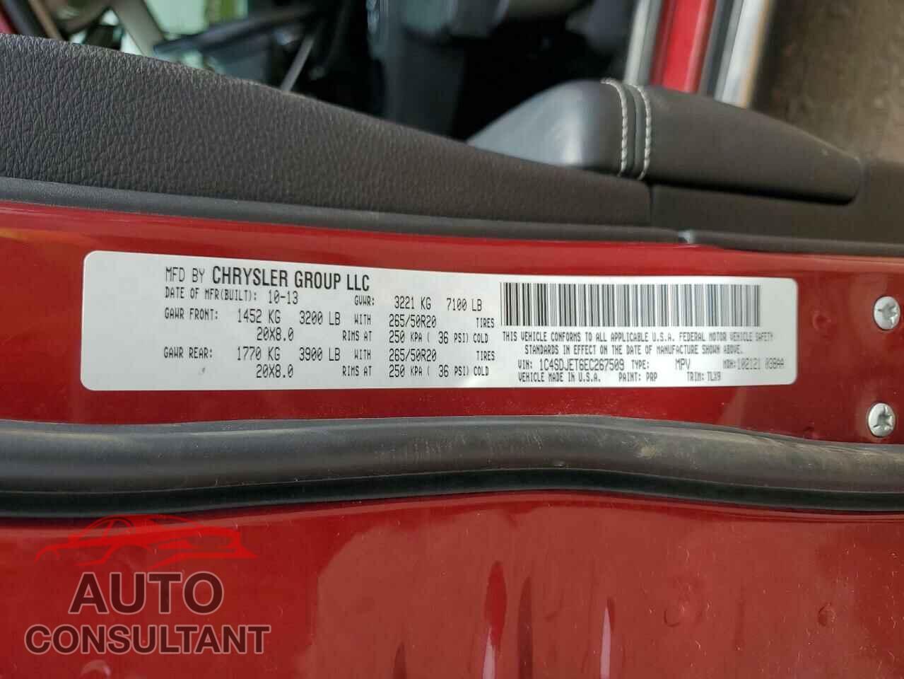 DODGE DURANGO 2014 - 1C4SDJET6EC267509