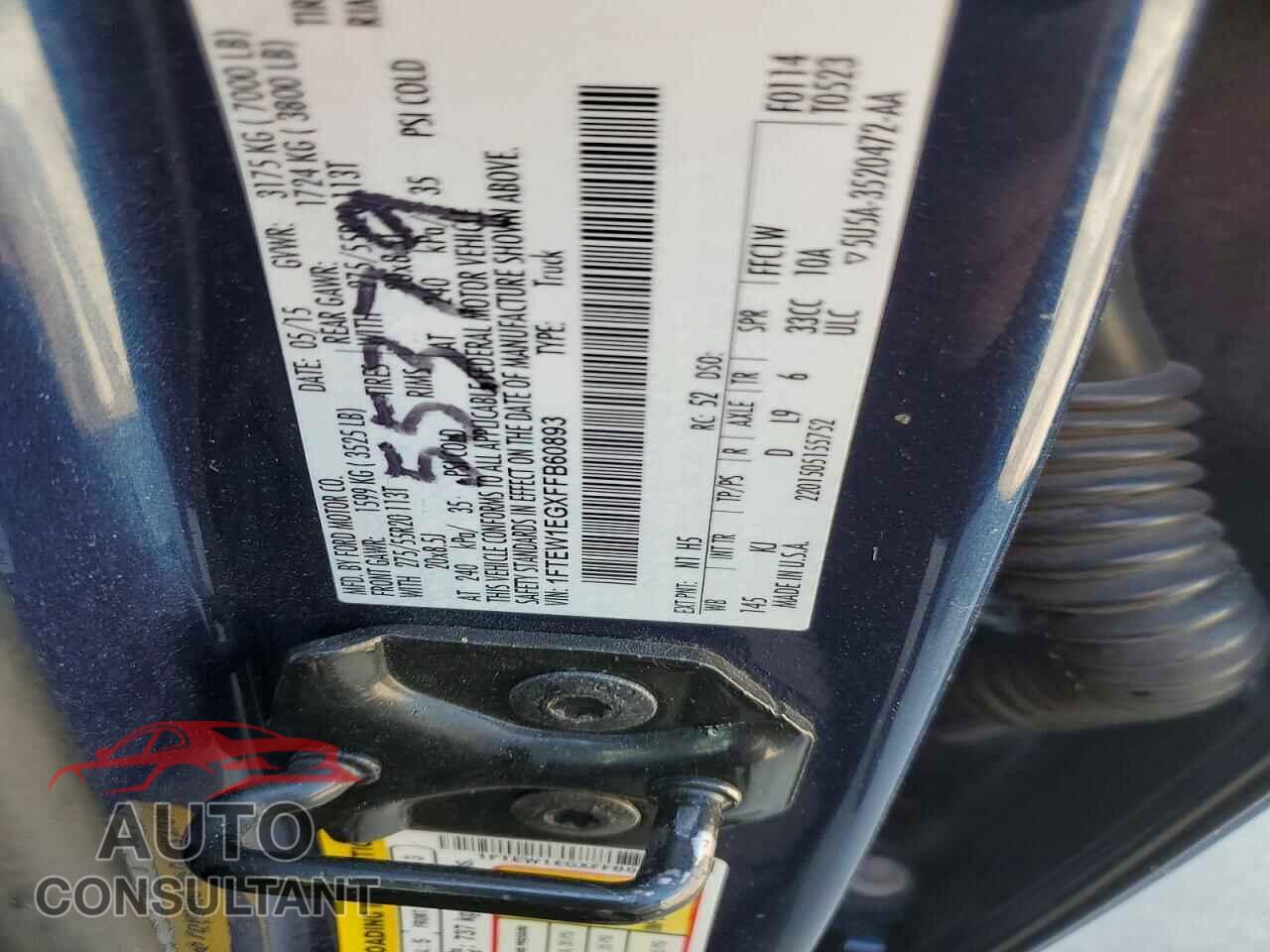 FORD F150 2015 - 1FTEW1EGXFFB60893