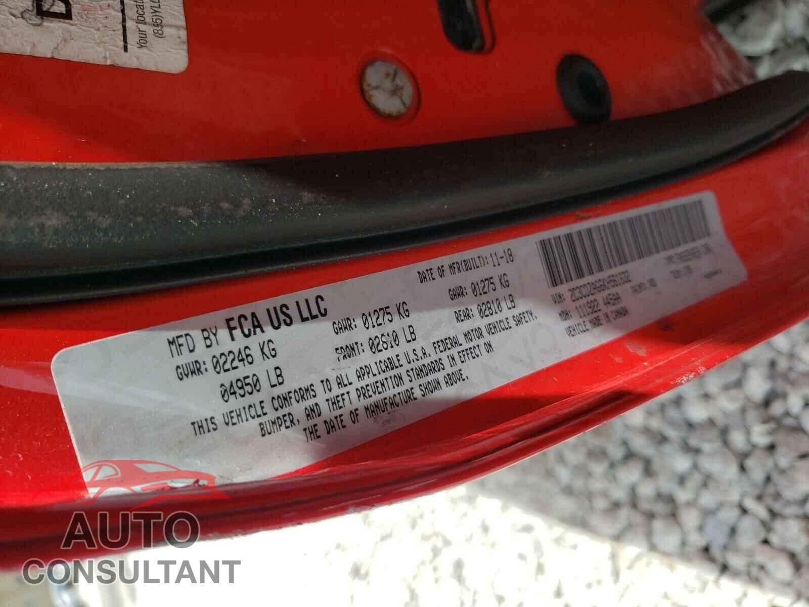 DODGE CHALLENGER 2019 - 2C3CDZAG6KH561632