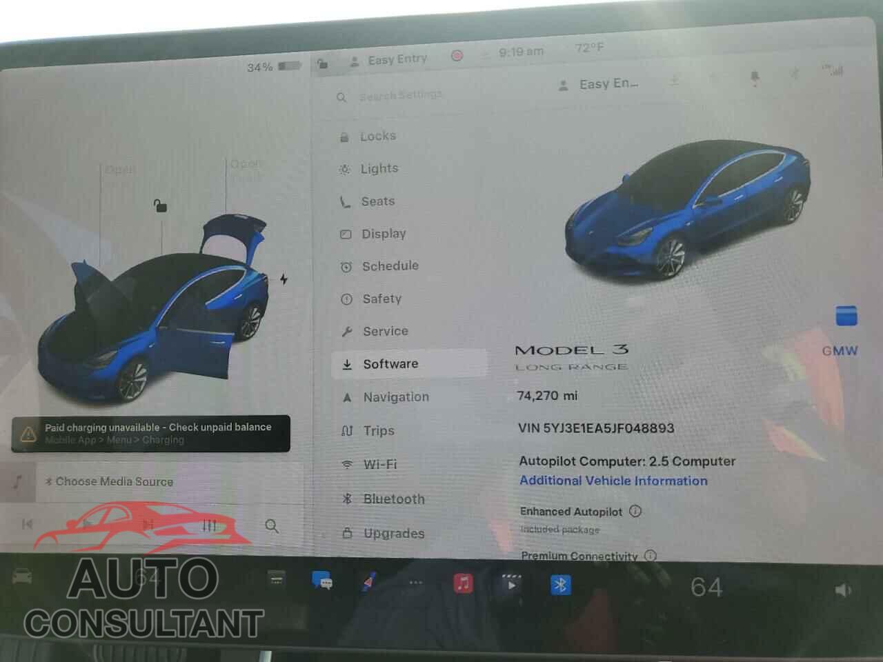 TESLA MODEL 3 2018 - 5YJ3E1EA5JF048893