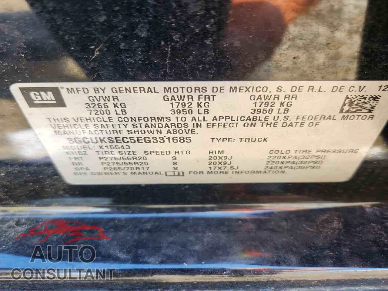 CHEVROLET SILVERADO 2014 - 3GCUKSEC5EG331685