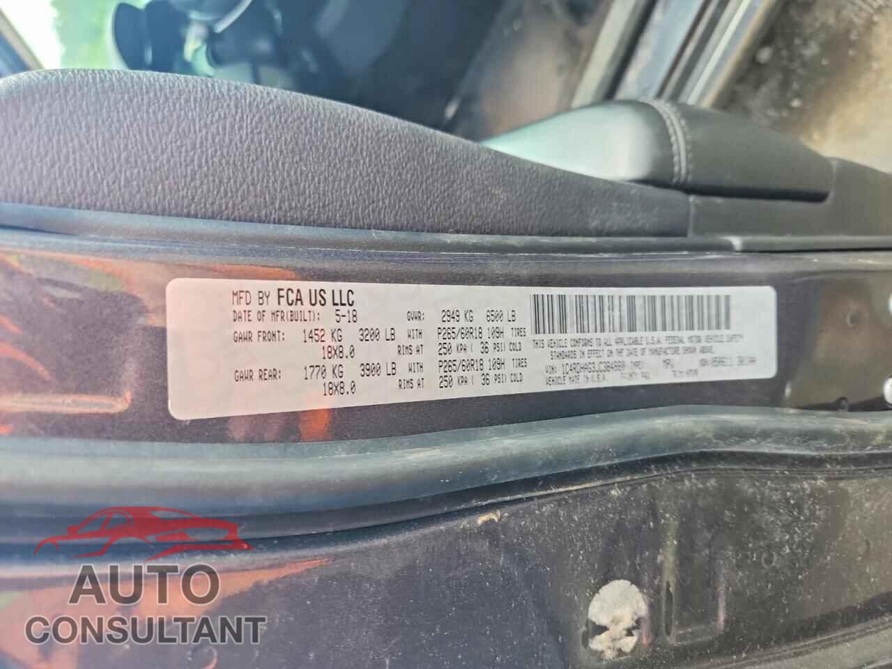 DODGE DURANGO 2018 - 1C4RDHAG3JC384880