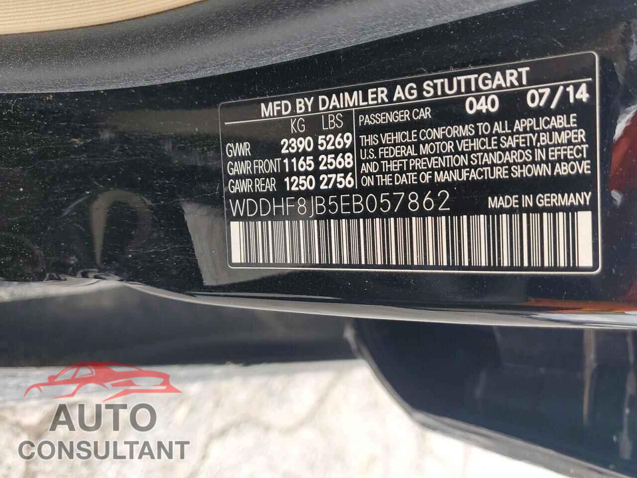 MERCEDES-BENZ E-CLASS 2014 - WDDHF8JB5EB057862
