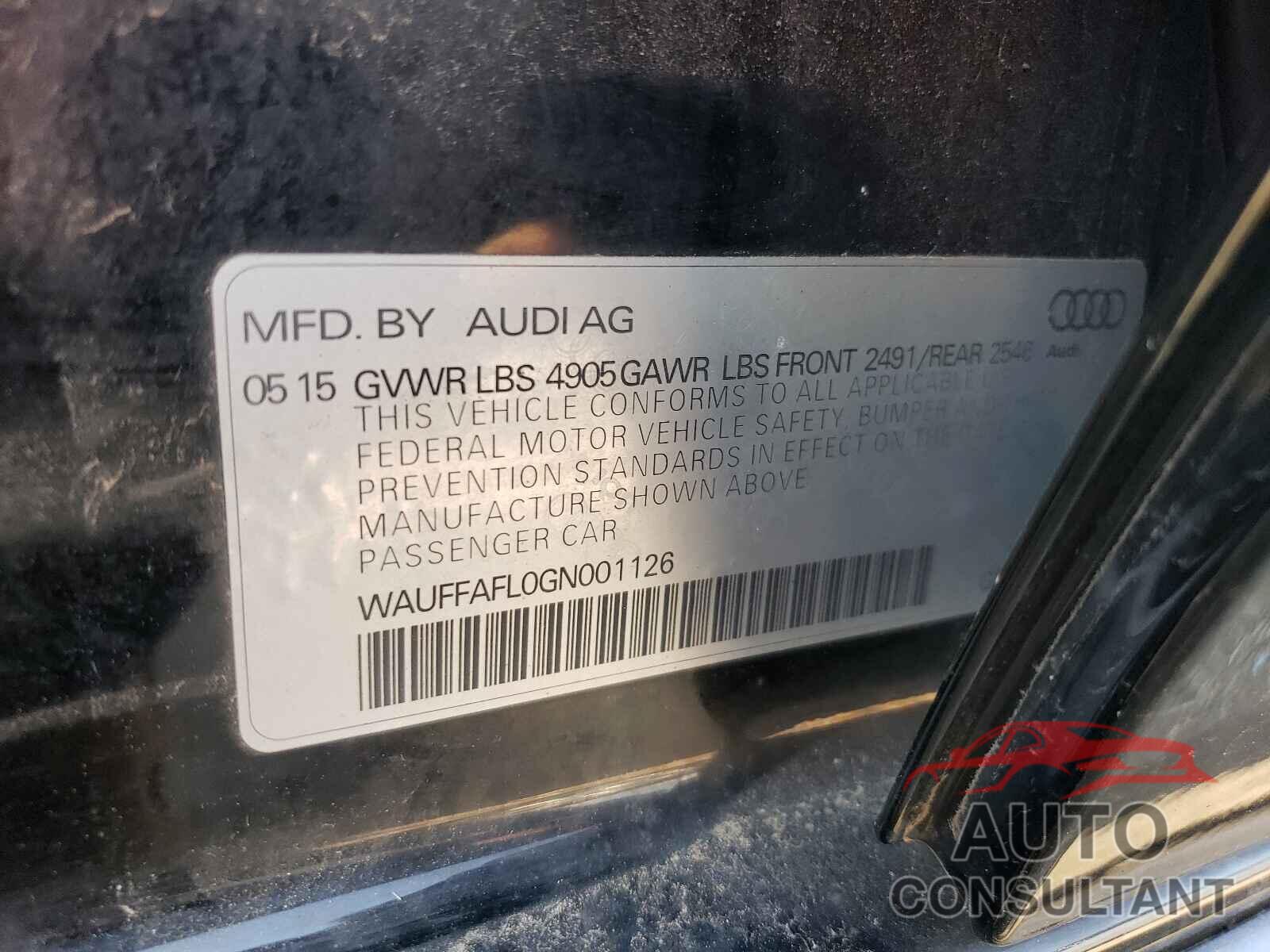 AUDI A4 2016 - WAUFFAFL0GN001126