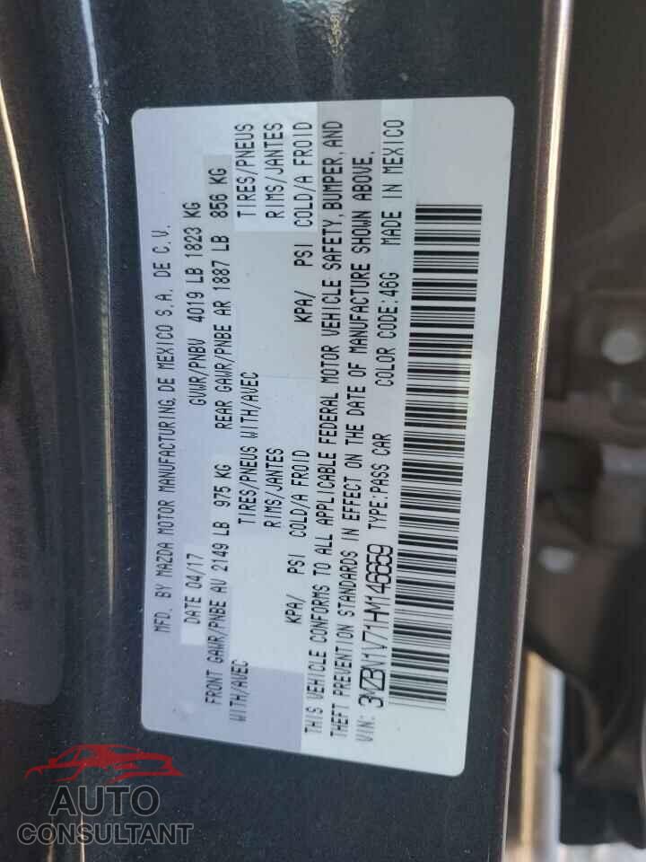 MAZDA 3 2017 - 3MZBN1V71HM146659