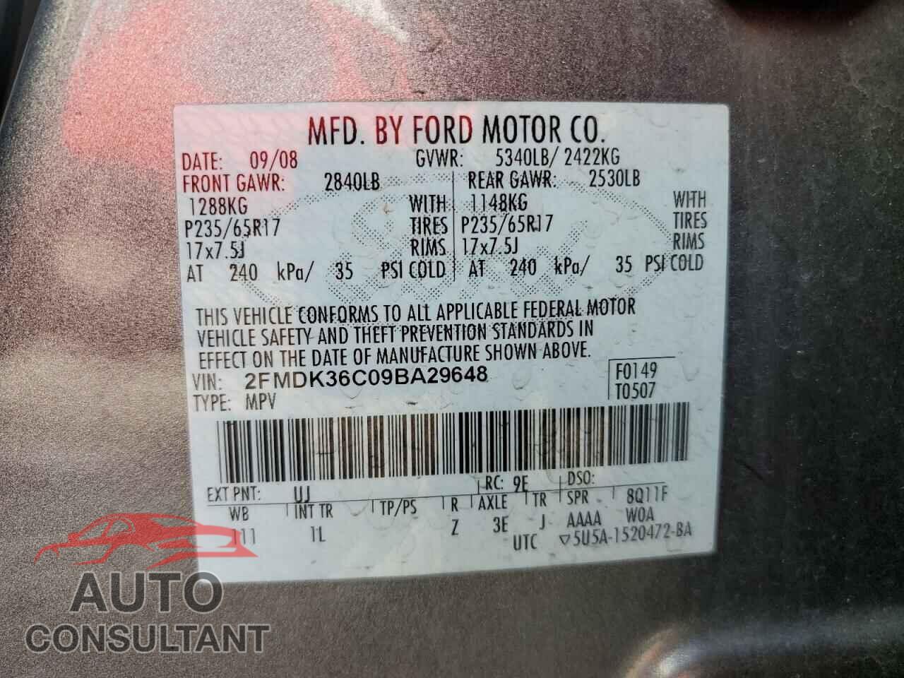 FORD EDGE 2009 - 2FMDK36C09BA29648