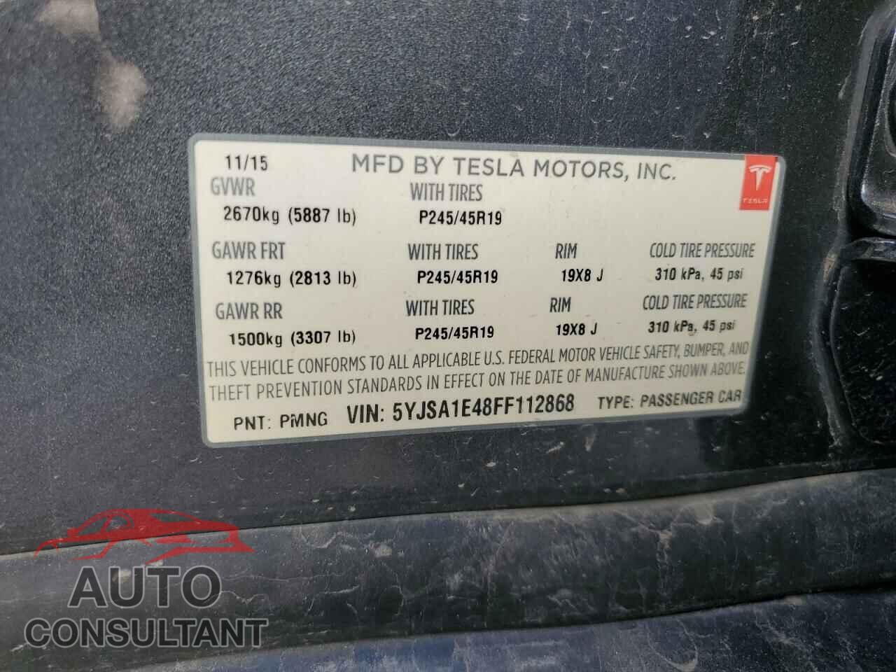 TESLA MODEL S 2015 - 5YJSA1E48FF112868