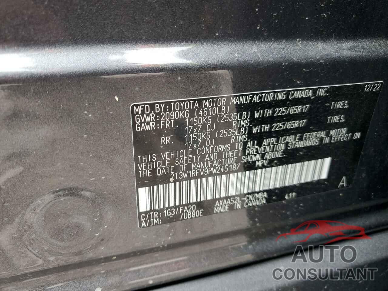 TOYOTA RAV4 2023 - 2T3W1RFV9PW245187