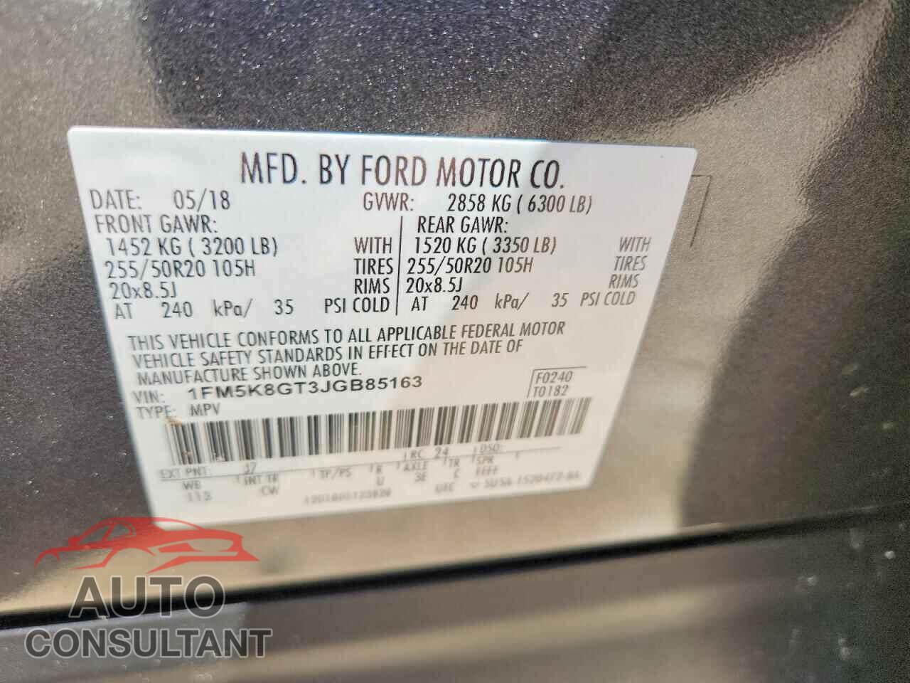 FORD EXPLORER 2018 - 1FM5K8GT3JGB85163