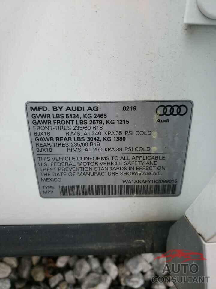 AUDI Q5 2019 - WA1ANAFY1K2069015