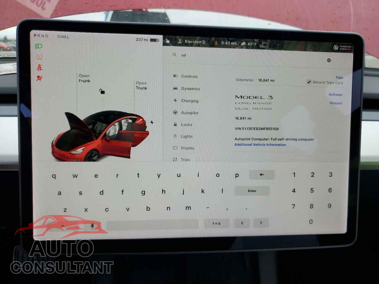 TESLA MODEL 3 2021 - 5YJ3E1EB2MF855109