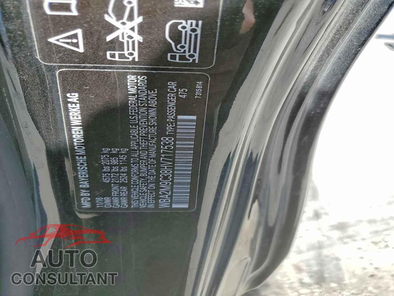 BMW 2 SERIES 2017 - WBA2M9C38HV717538