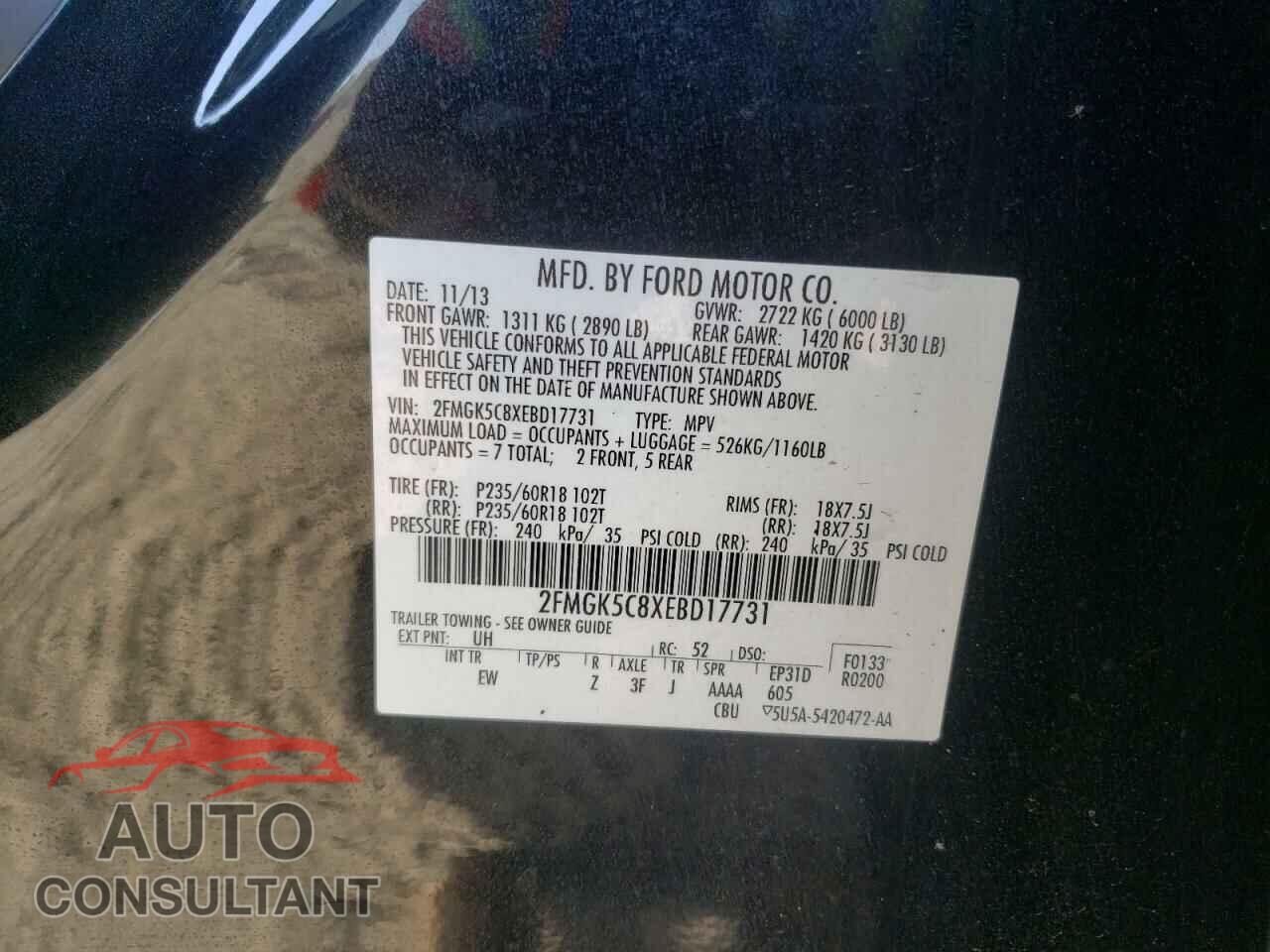 FORD FLEX 2014 - 2FMGK5C8XEBD17731