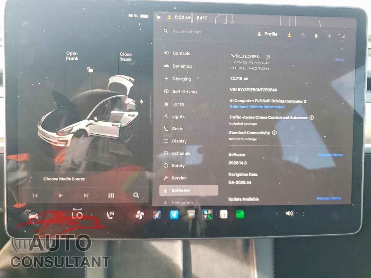 TESLA MODEL 3 2022 - 5YJ3E1EB0NF259546