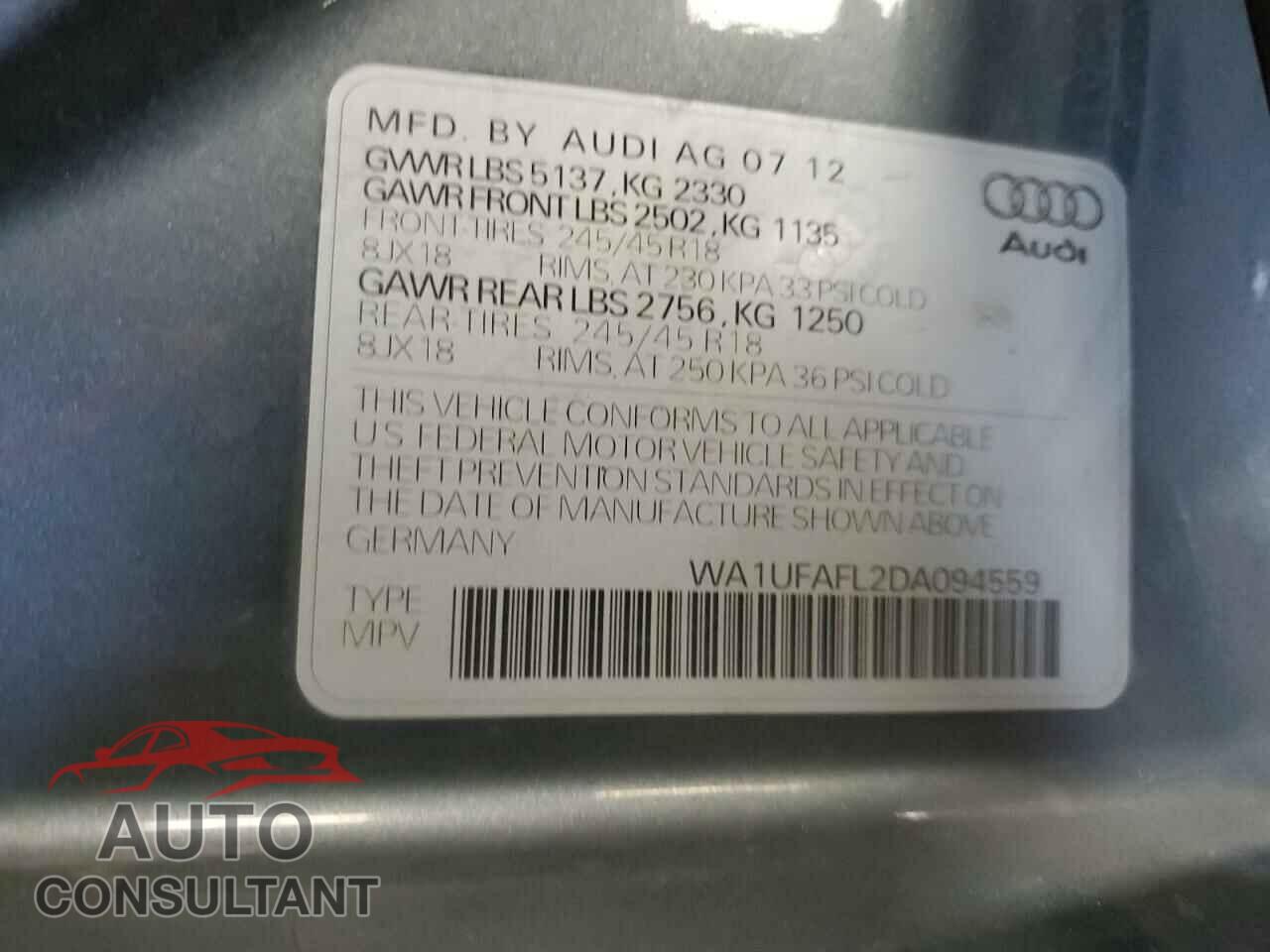 AUDI A4 2013 - WA1UFAFL2DA094559