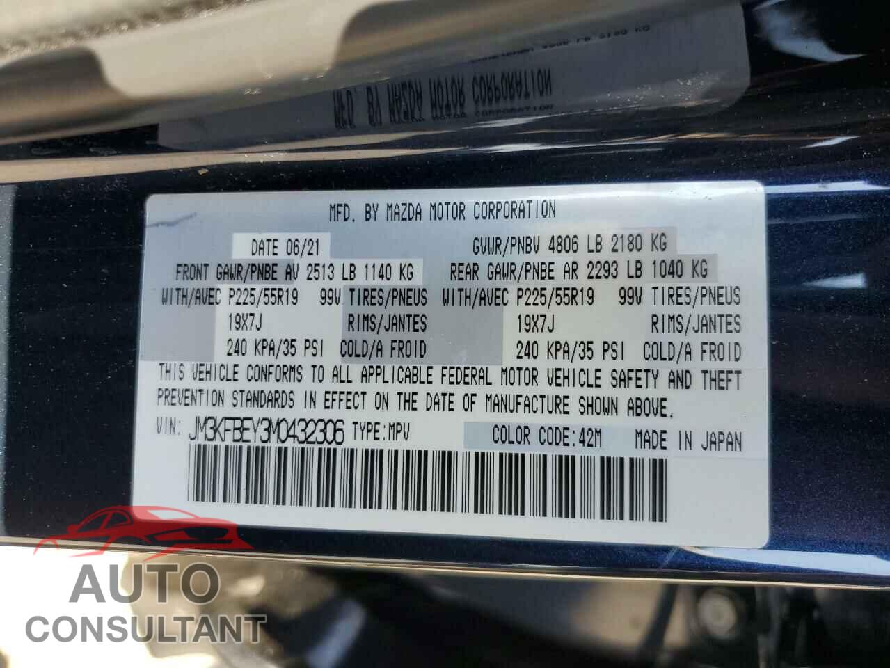 MAZDA CX-5 2021 - JM3KFBEY3M0432306