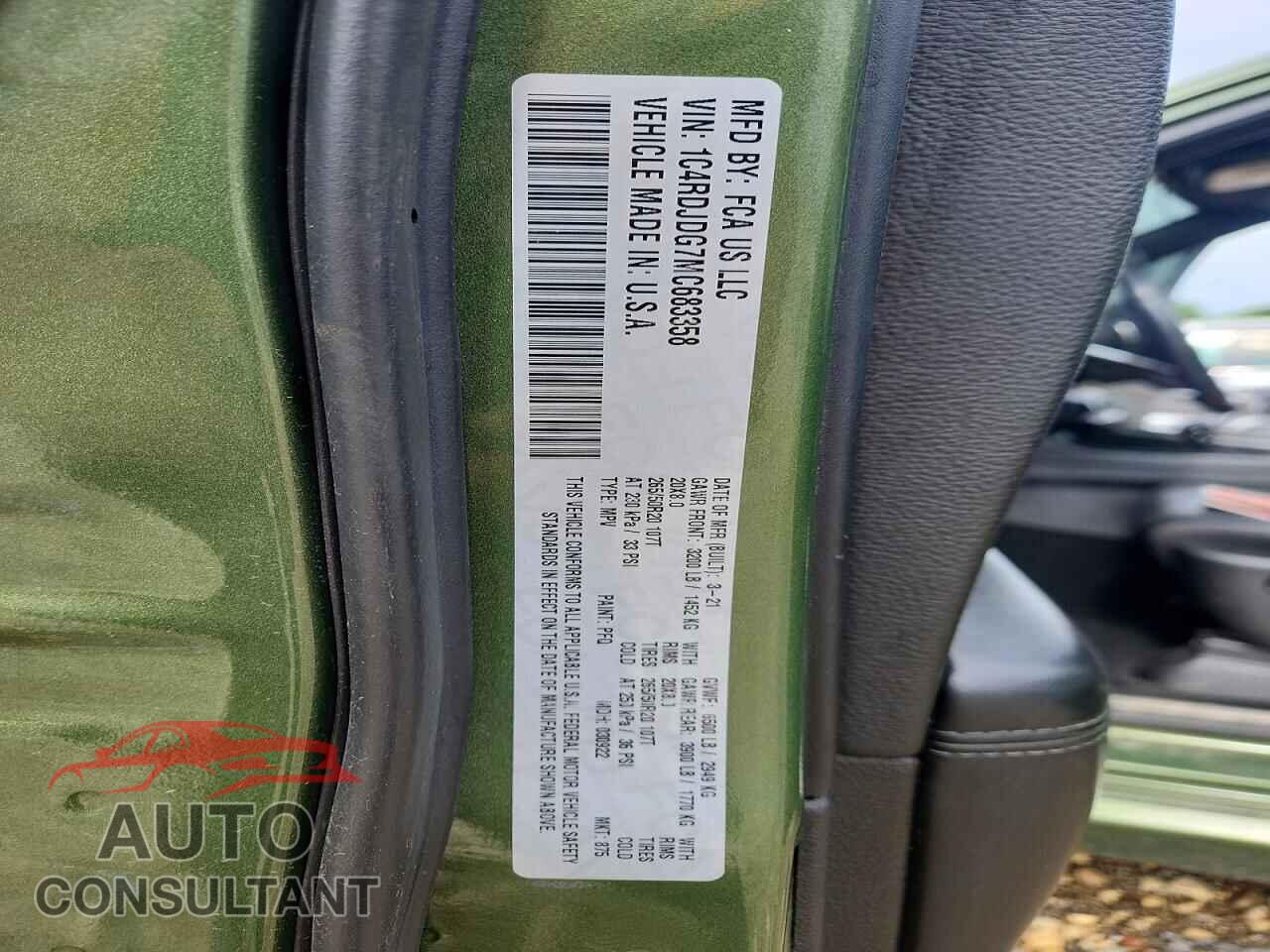 DODGE DURANGO 2021 - 1C4RDJDG7MC683358