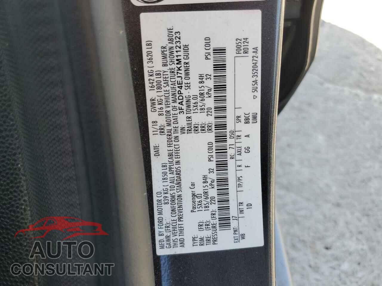 FORD FIESTA 2019 - 3FADP4EJ7KM112323