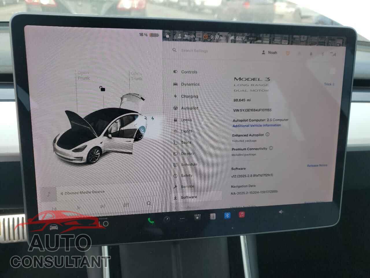 TESLA MODEL 3 2018 - 5YJ3E1EB4JF101155
