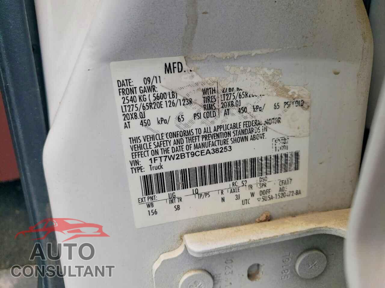 FORD All Models 2012 - 1FT7W2BT9CEA38253