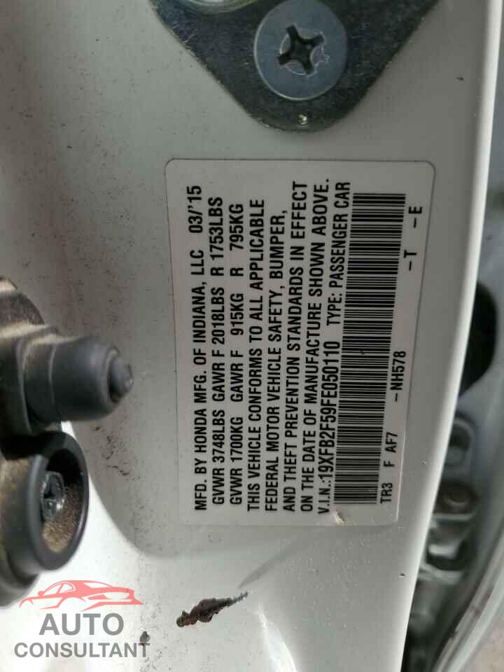 HONDA CIVIC 2015 - 19XFB2F59FE050110