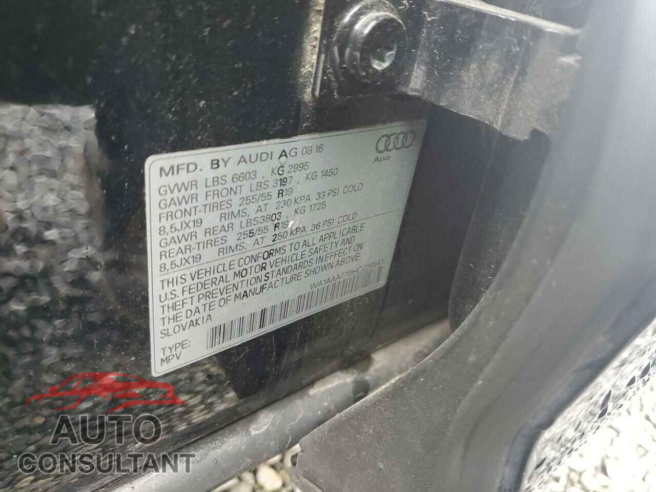 AUDI Q7 2017 - WA1AAAF79HD026543