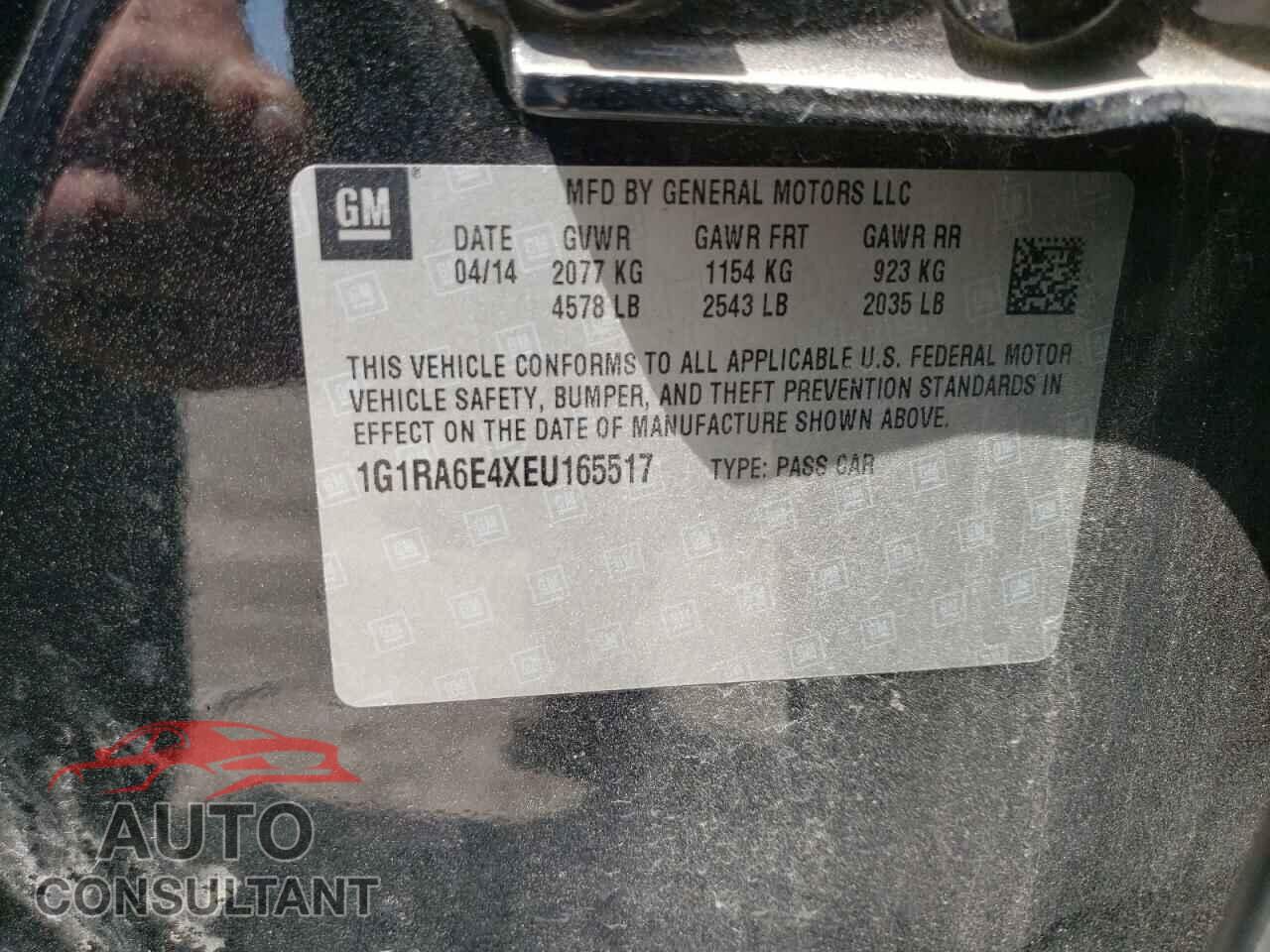 CHEVROLET VOLT 2014 - 1G1RA6E4XEU165517