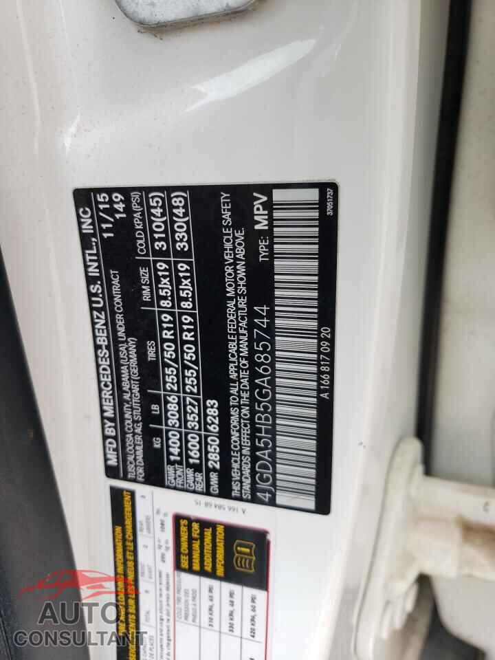 MERCEDES-BENZ GLE-CLASS 2016 - 4JGDA5HB5GA685744