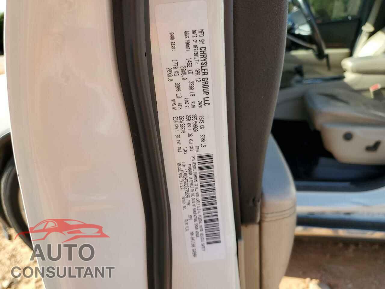 DODGE DURANGO 2012 - 1C4RDHEG6CC275696