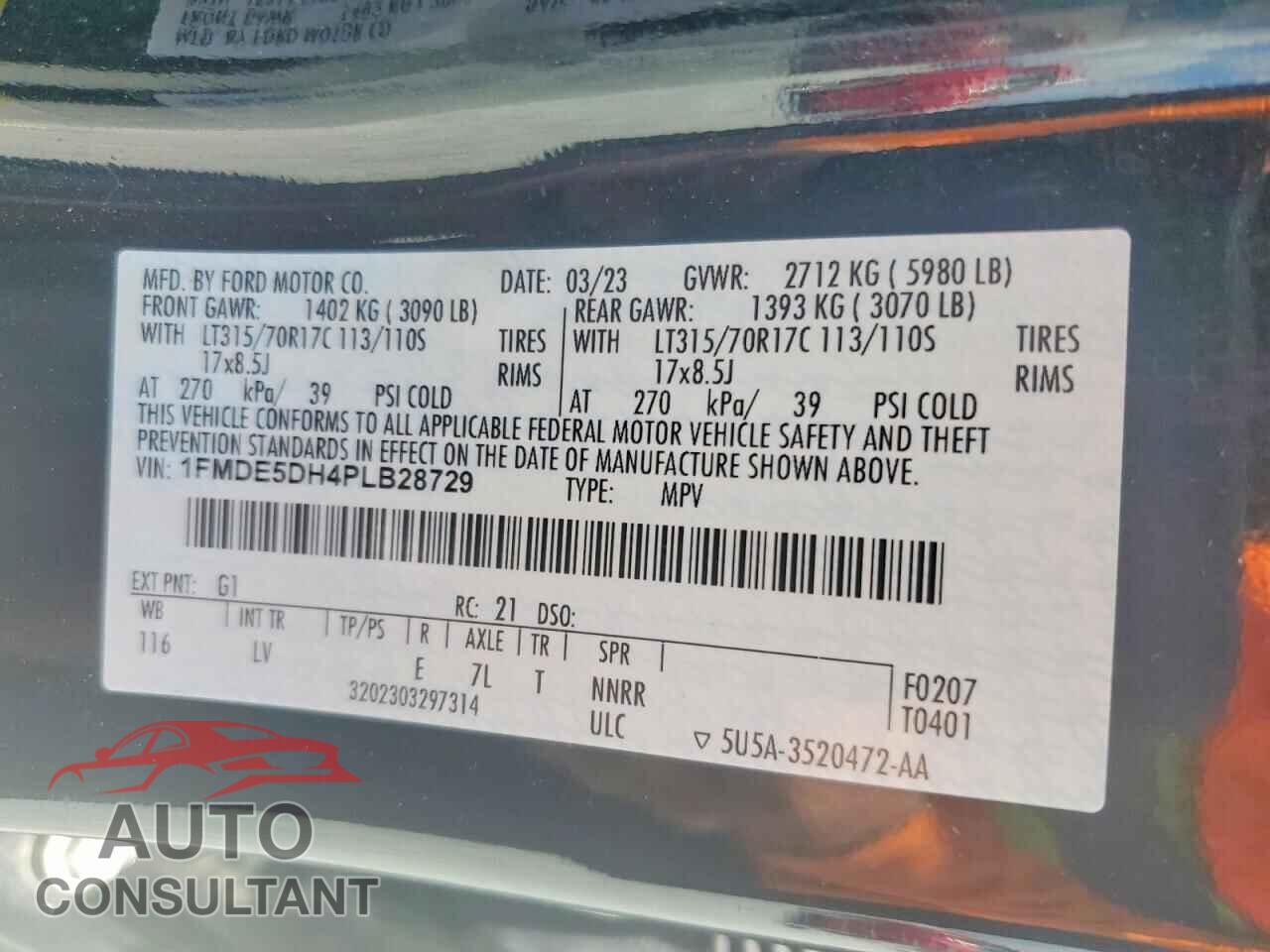 FORD BRONCO 2023 - 1FMDE5DH4PLB28729
