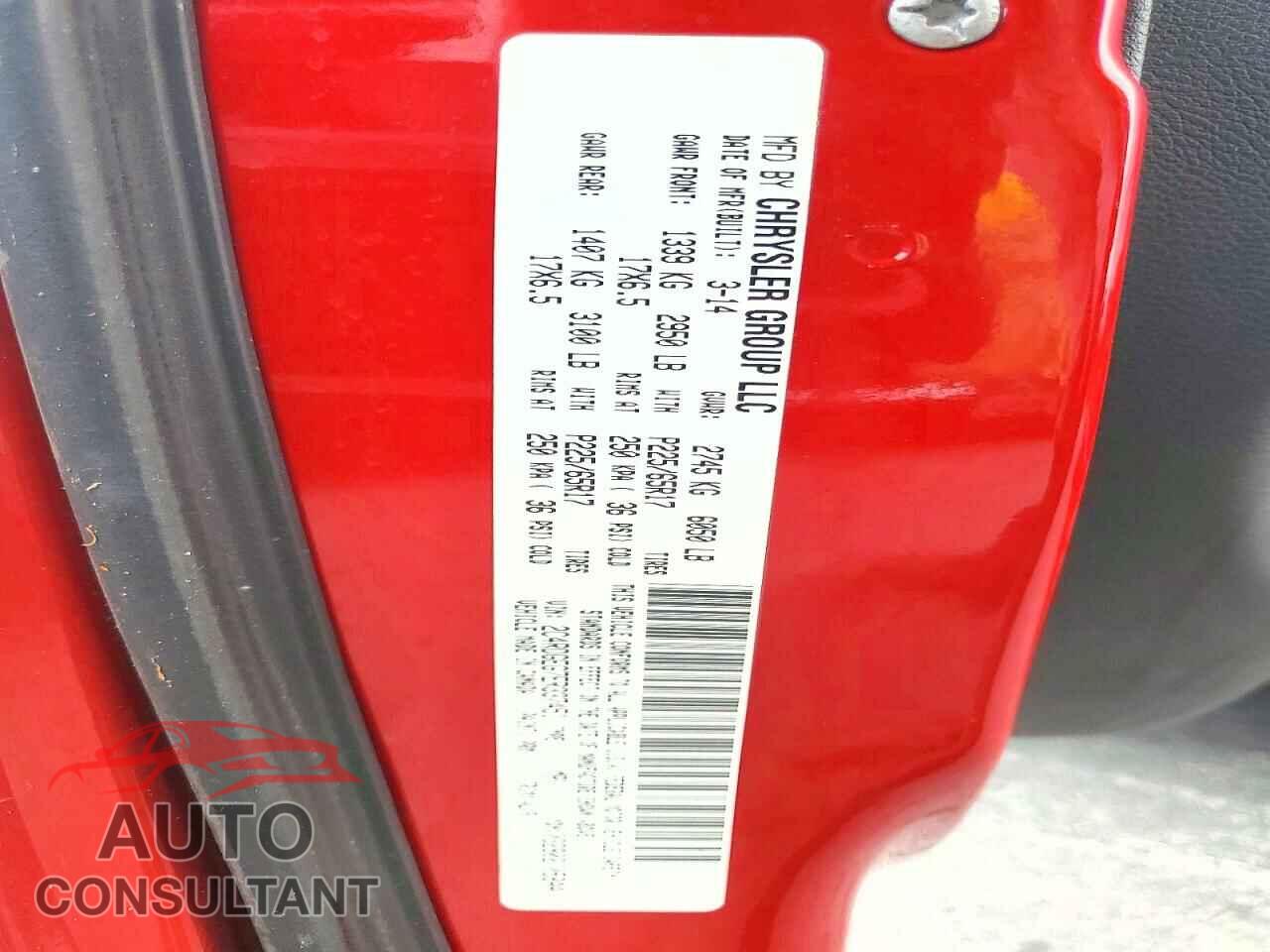 DODGE CARAVAN 2014 - 2C4RDGEG7ER337451