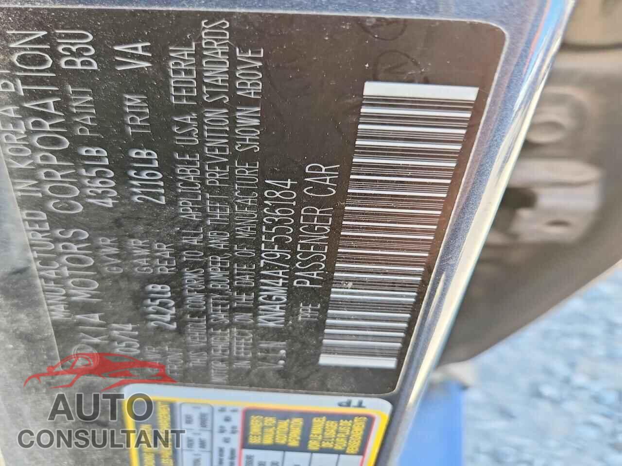 KIA OPTIMA 2015 - KNAGM4A79F5536184