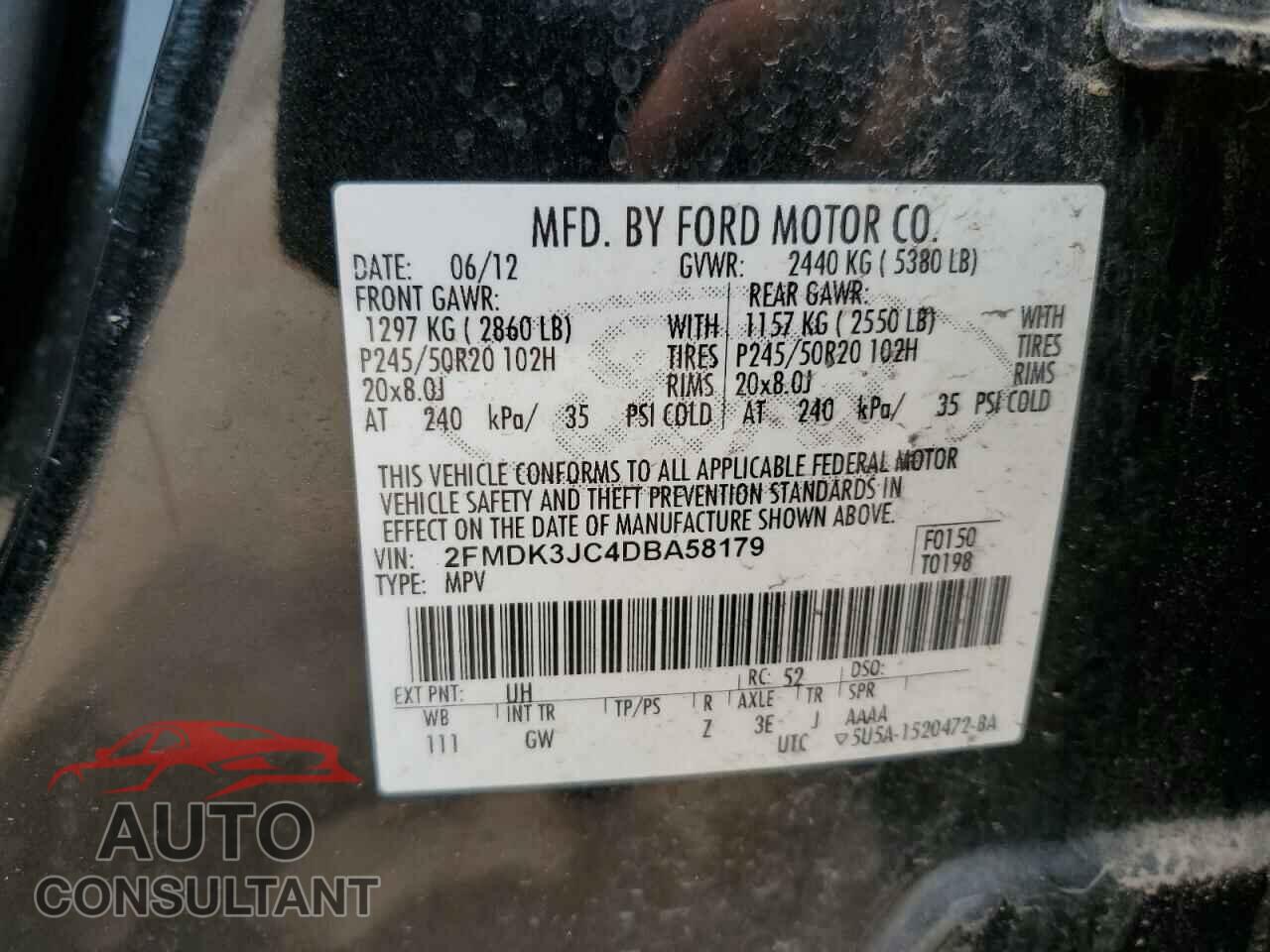 FORD EDGE 2013 - 2FMDK3JC4DBA58179