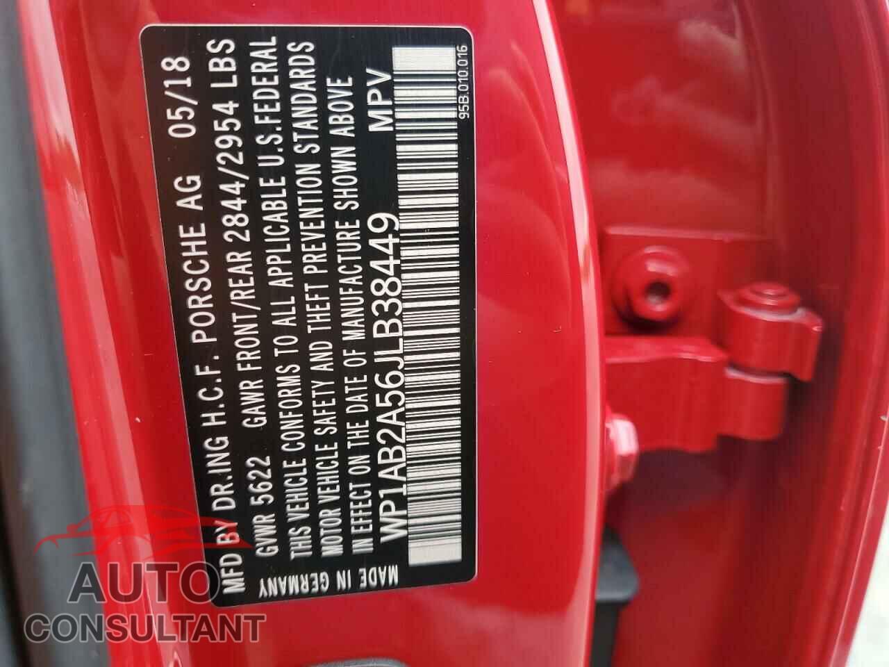 PORSCHE MACAN 2018 - WP1AB2A56JLB38449