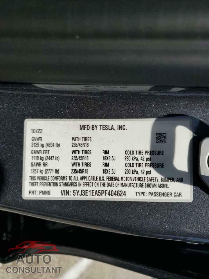 TESLA MODEL 3 2023 - 5YJ3E1EA5PF404624