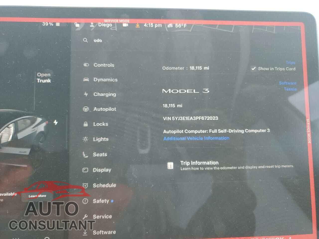 TESLA MODEL 3 2023 - 5YJ3E1EA3PF672023