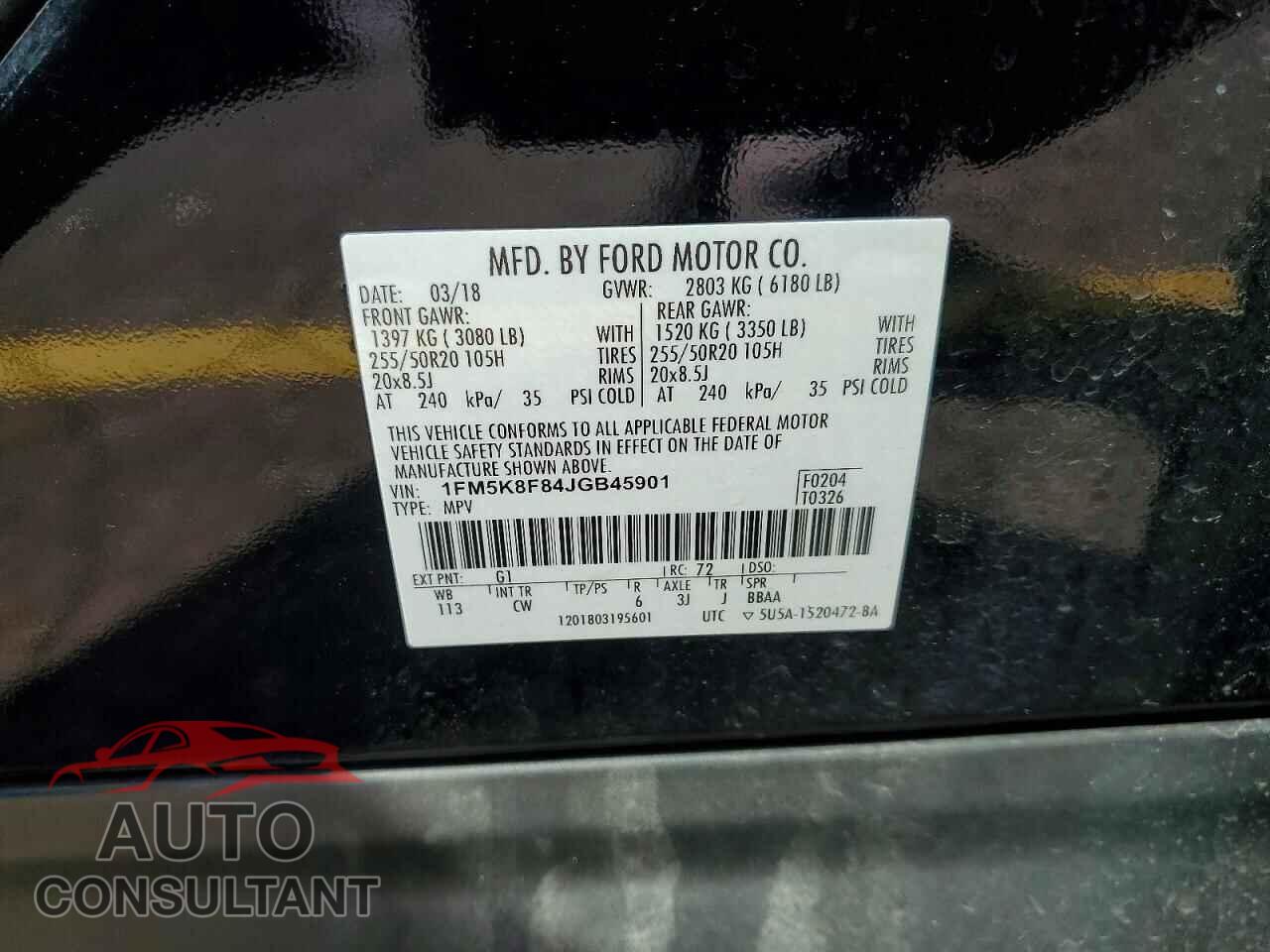 FORD EXPLORER 2018 - 1FM5K8F84JGB45901