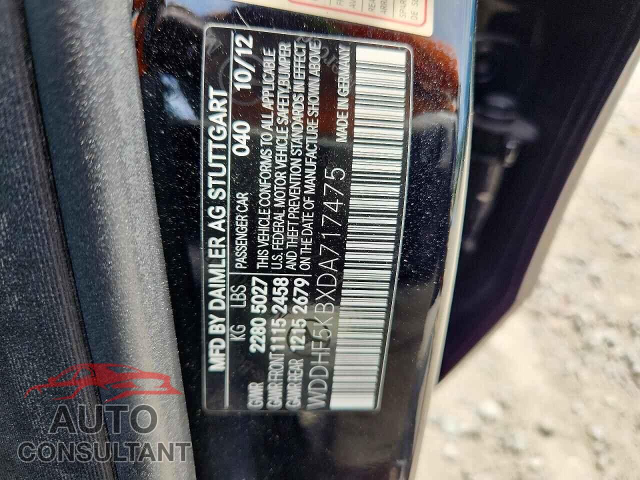 MERCEDES-BENZ E-CLASS 2013 - WDDHF5KBXDA717475