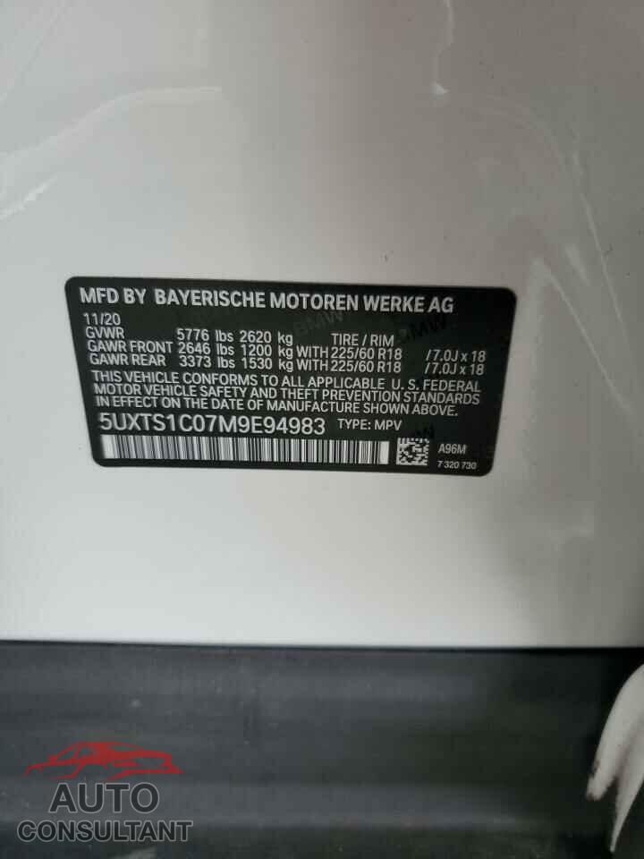 BMW X3 2021 - 5UXTS1C07M9E94983